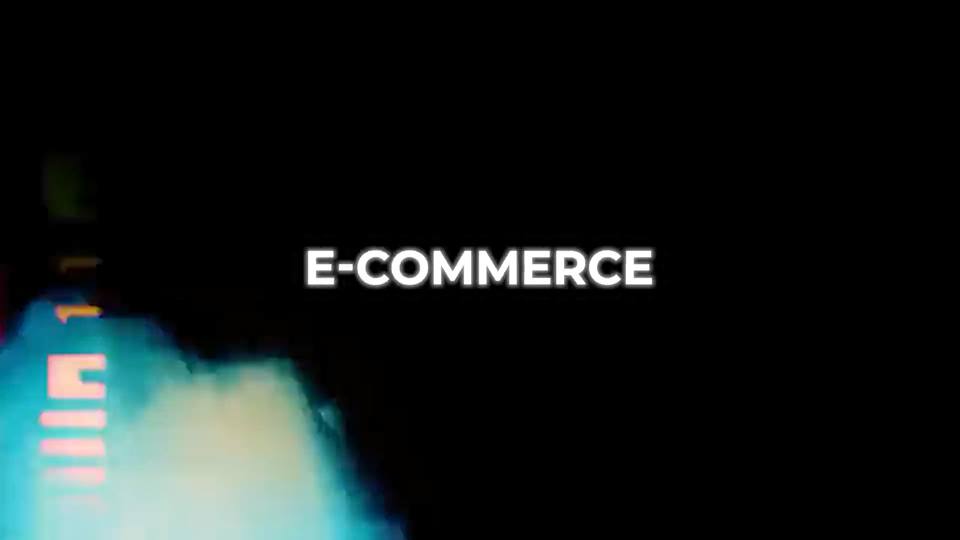 Showreel chapter card reading 'E-commerce'