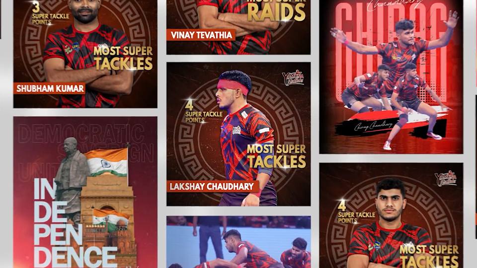 Kabaddi player social creatives — 'most super tackles'